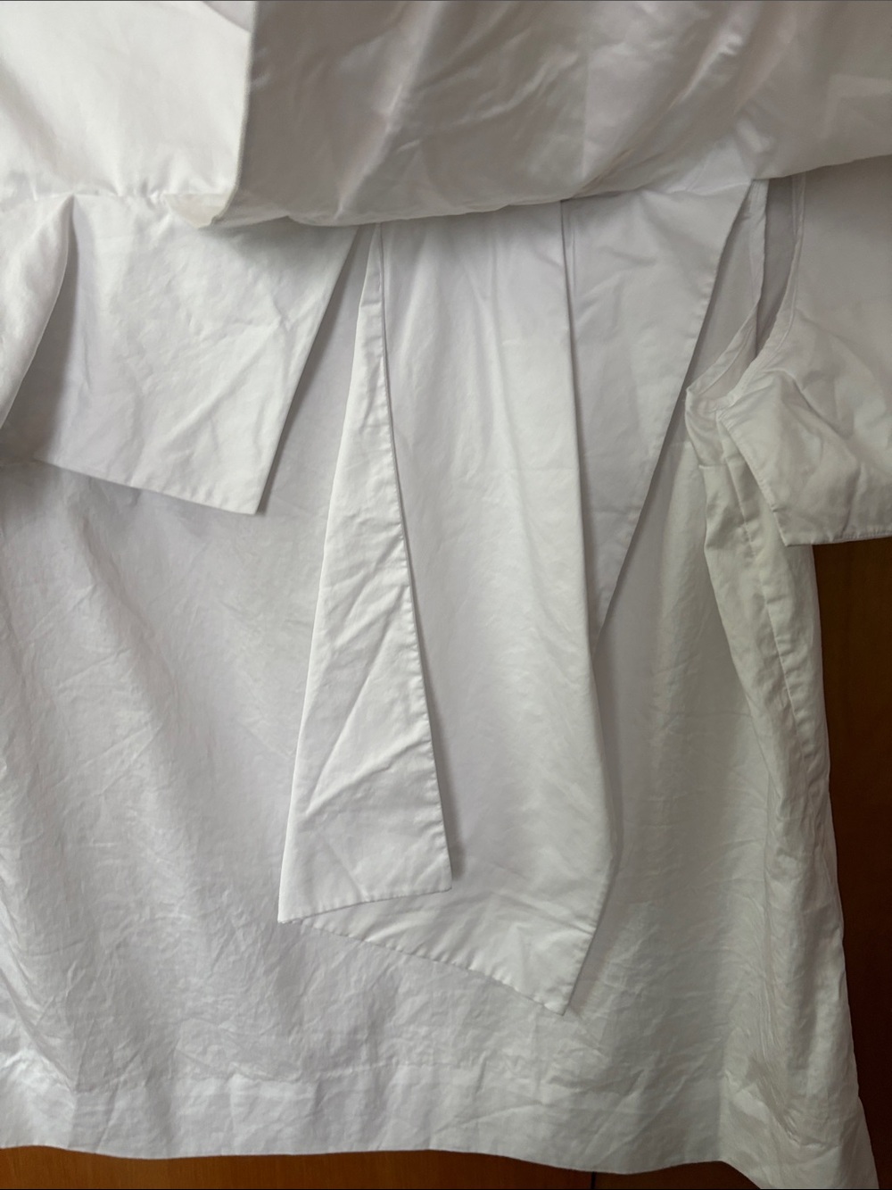 Cos poplin asymmetrical ruffle overlay blouse short sleeve size s - Picture 3 of 6